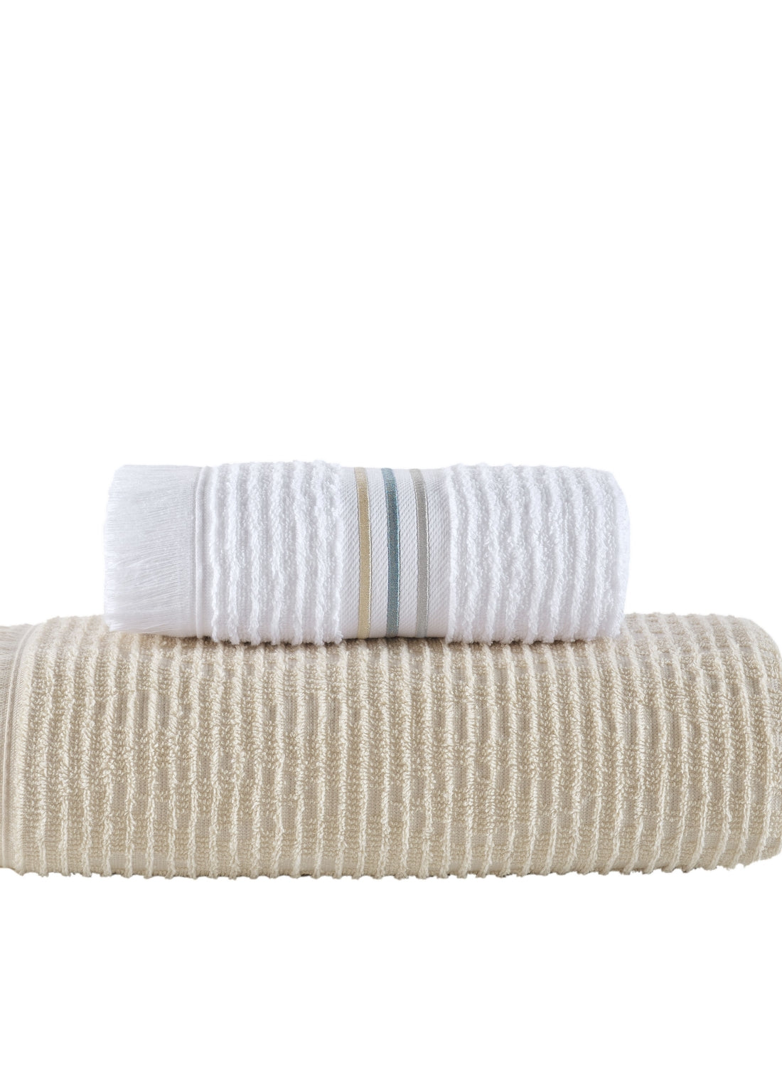 КОД-8091 50 x 90/80X150 ХЛОПКОВОЕ ПОЛОТЕНЦЕ С ЖАККАРДОМ И ВЫШИВКОЙ (2 ШТ. В НАБОРЕ)