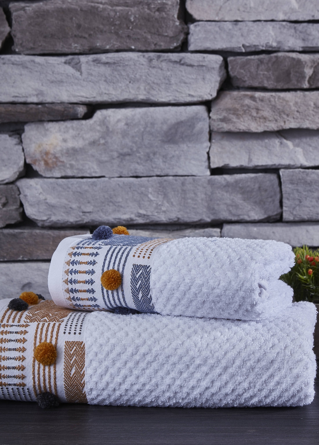 50x90 + 70x140 PAMUKLU JAKARLI HAVLU SETİ BEYAZ (2'Lİ) - Kod 9831
