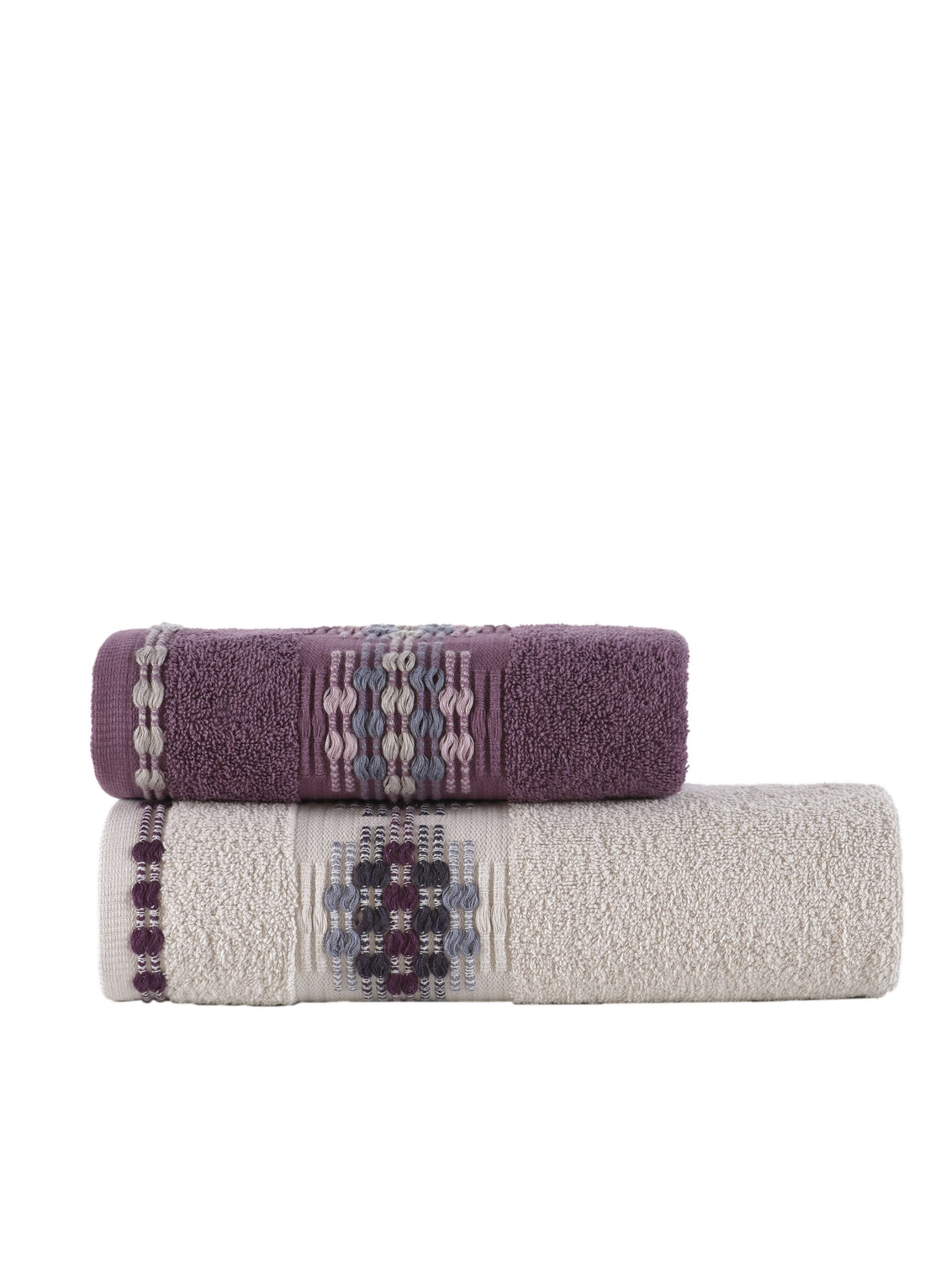 50X90 + 85X150 PAMUKLU JAKARLI HAVLU SETİ (2'Lİ) - Kod 8931