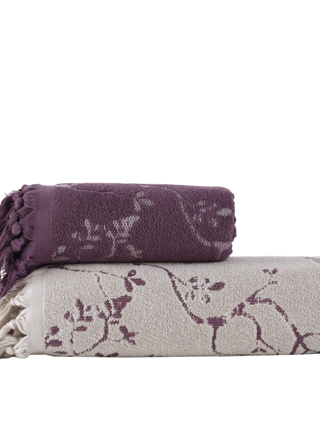 50X90 + 85X150 PAMUKLU JAKARLI HAVLU SETİ (2'Lİ)-Kod 8961