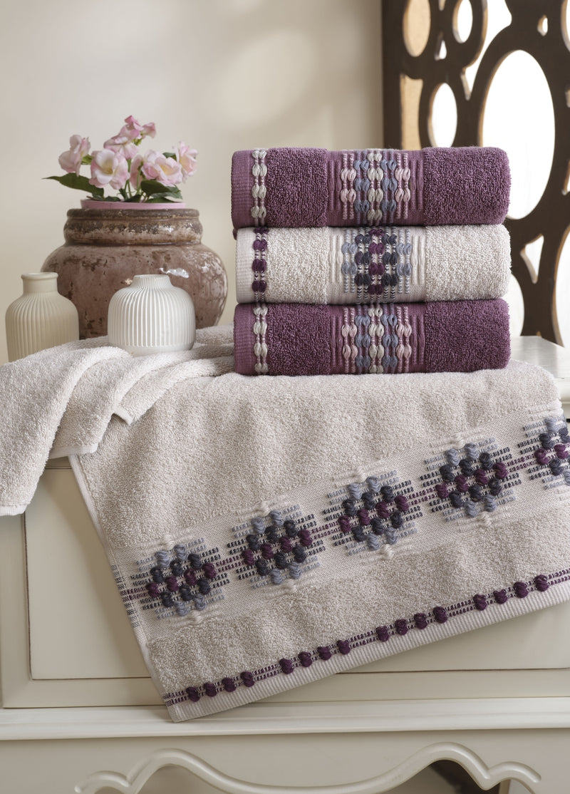 50x90 PAMUKLU JAKARLI HAVLU (4'LÜ) - Kod 8930