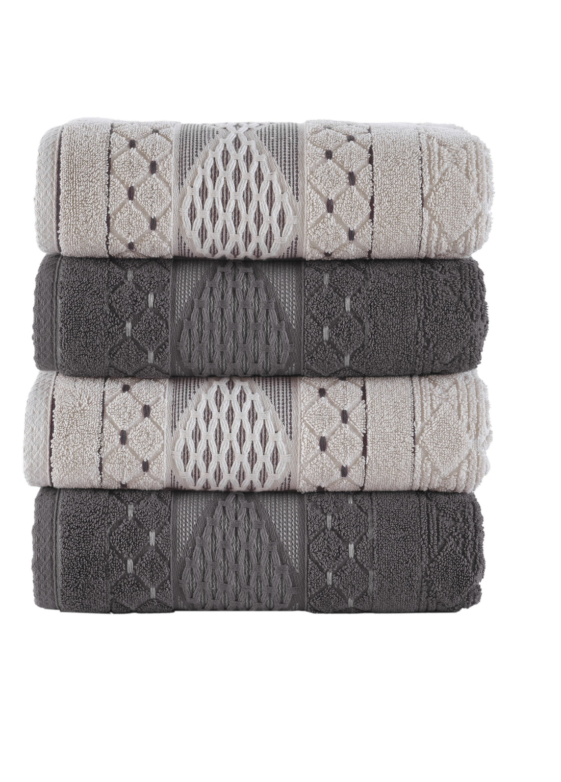 50x90 PAMUKLU JAKARLI HAVLU (4'LÜ) - Kod 8942