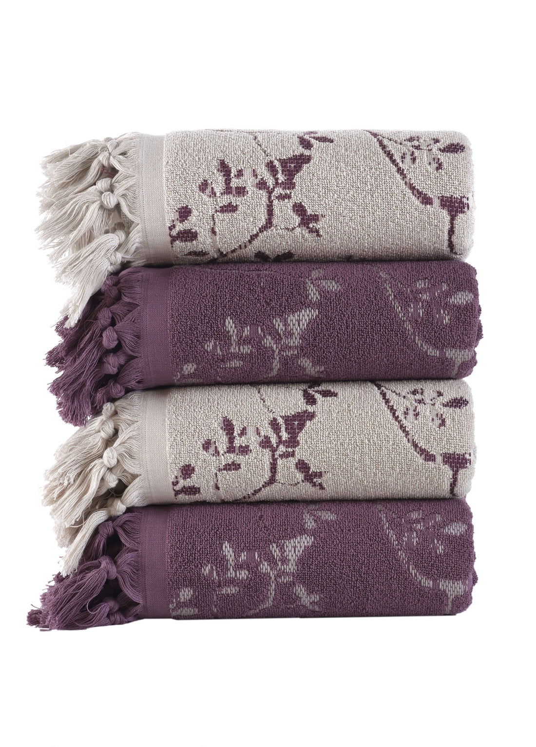 50x90 PAMUKLU JAKARLI HAVLU (4'LÜ)- Kod 8960