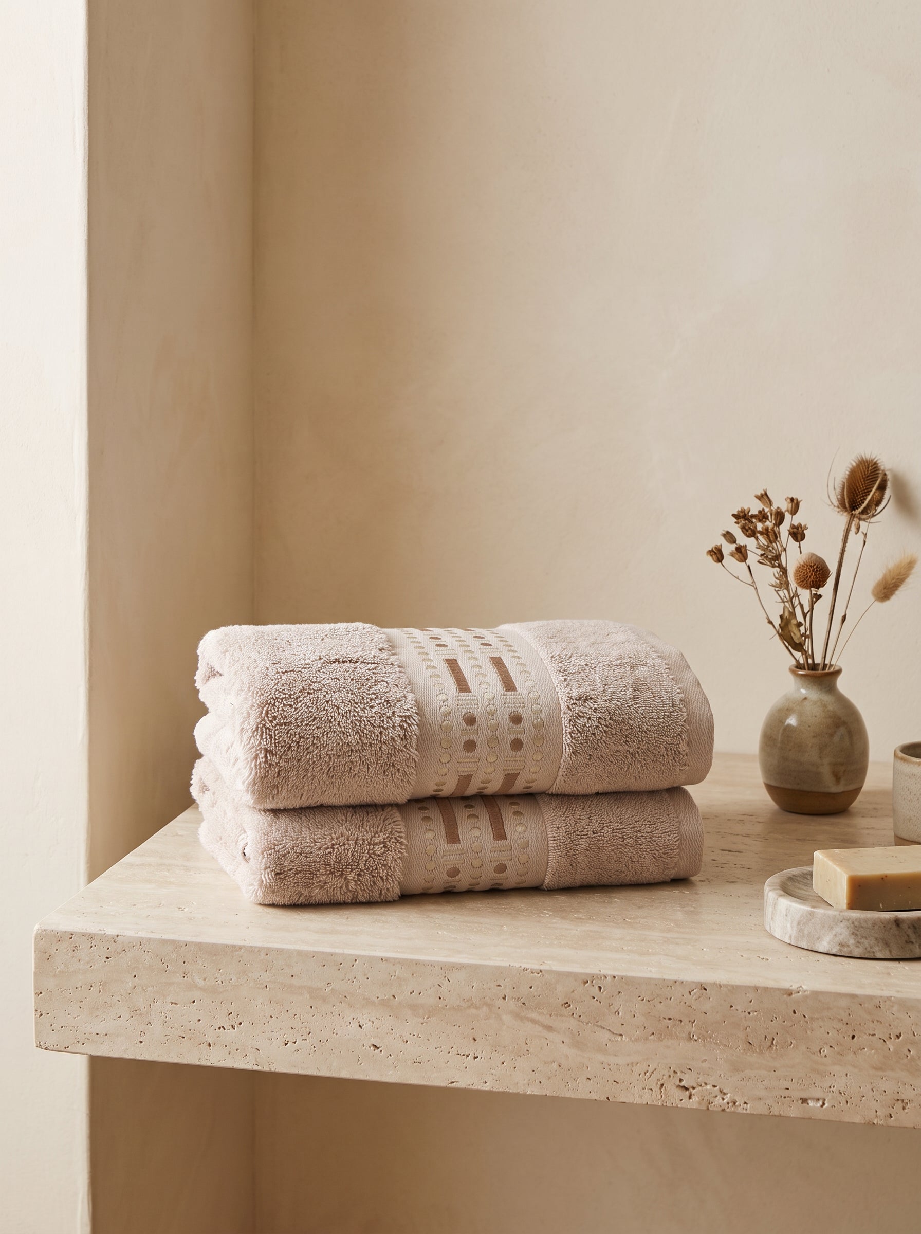 Azur 2'li Nakışlı El Havlu Seti 50x90 Cm