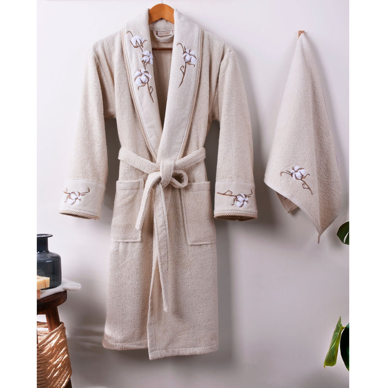 Cameron Pamuk Tekli Kadın Bornoz Seti