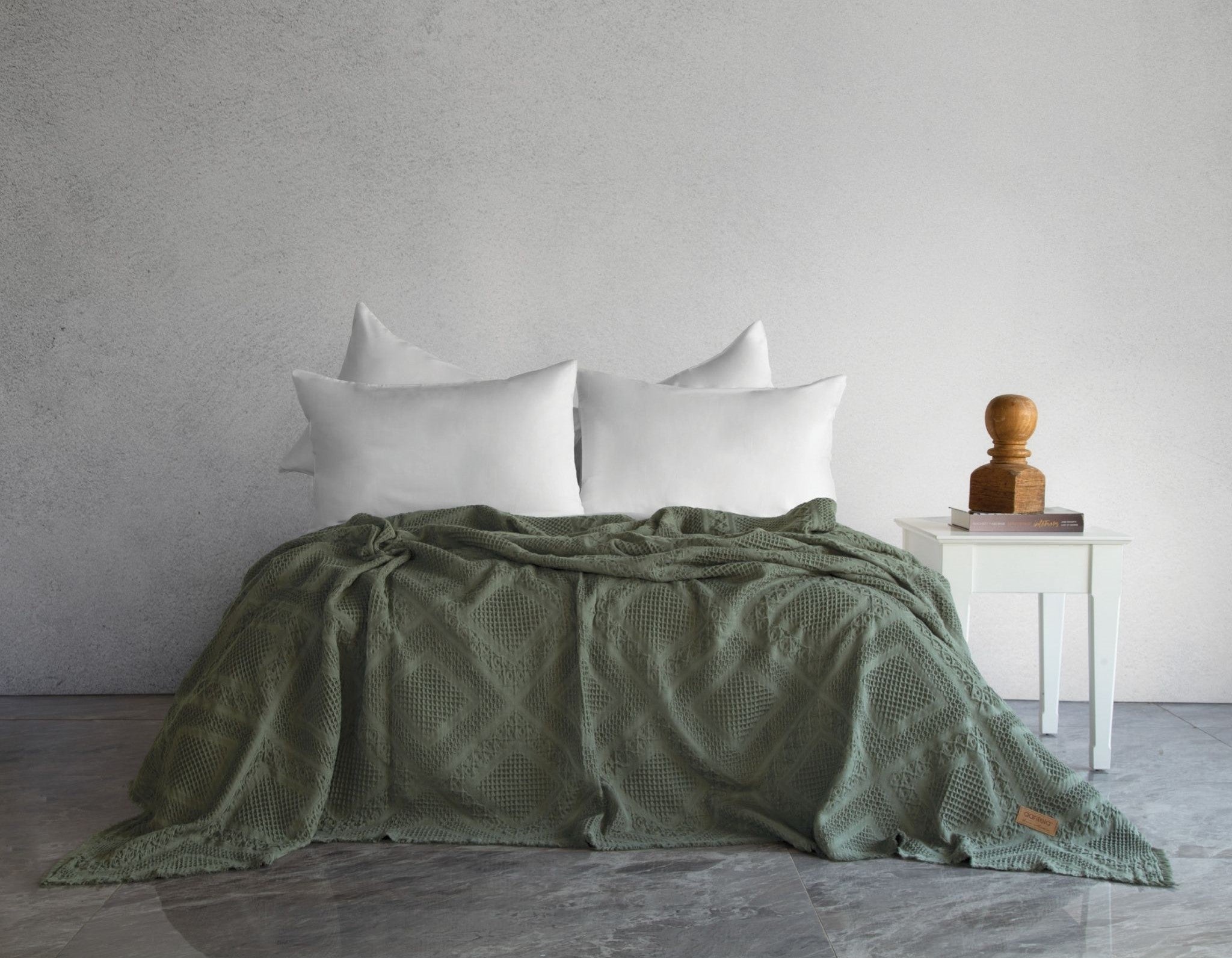 Carro Waffle Yatak Örtüsü - Haki