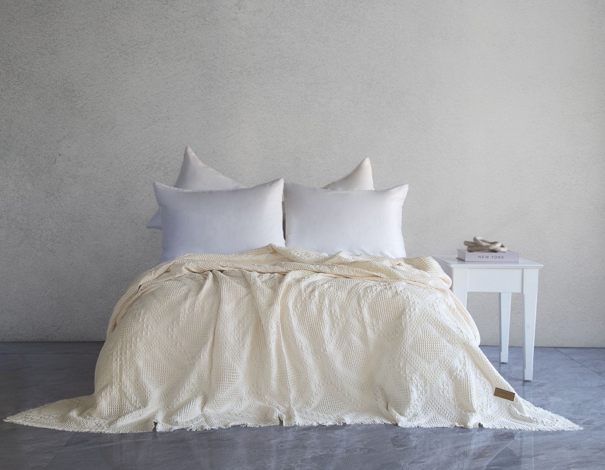 Carro Waffle Yatak Örtüsü - Krem