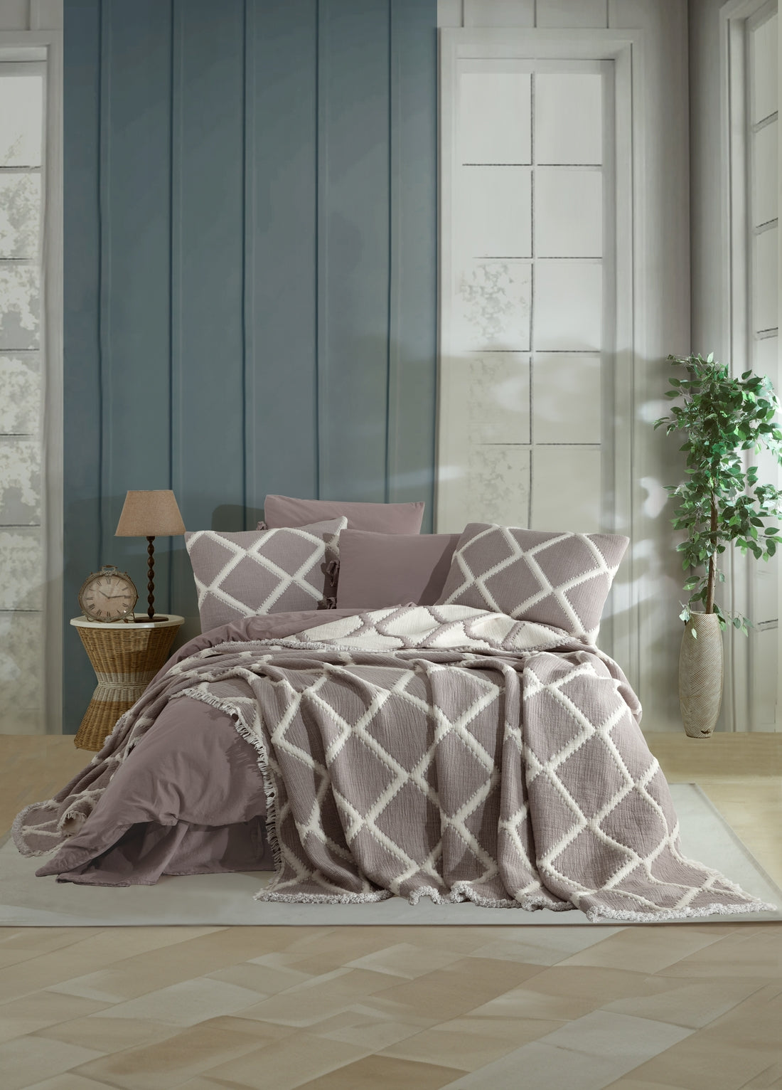 Комплект покрывала и пододеяльника Garcia Double пахлава - бежевый