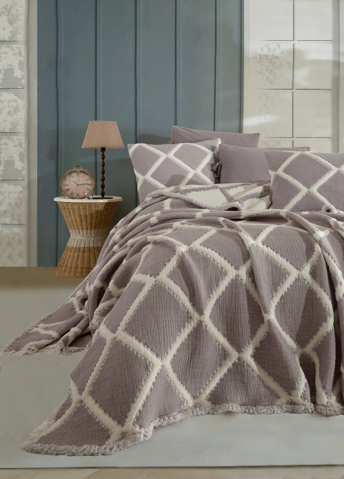 Комплект покрывала и пододеяльника Garcia Double пахлава - бежевый