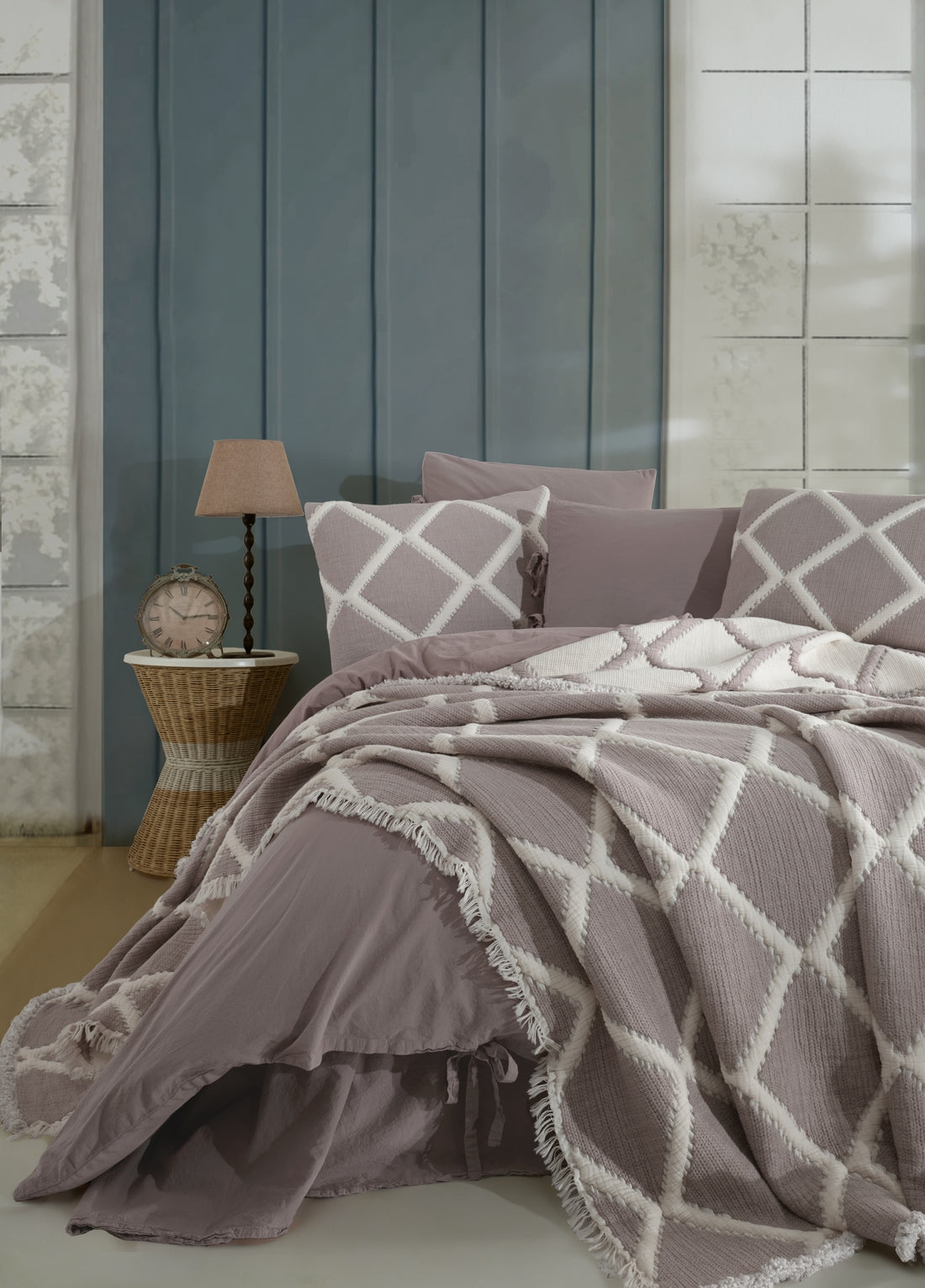 Комплект покрывала и пододеяльника Garcia Double пахлава - бежевый