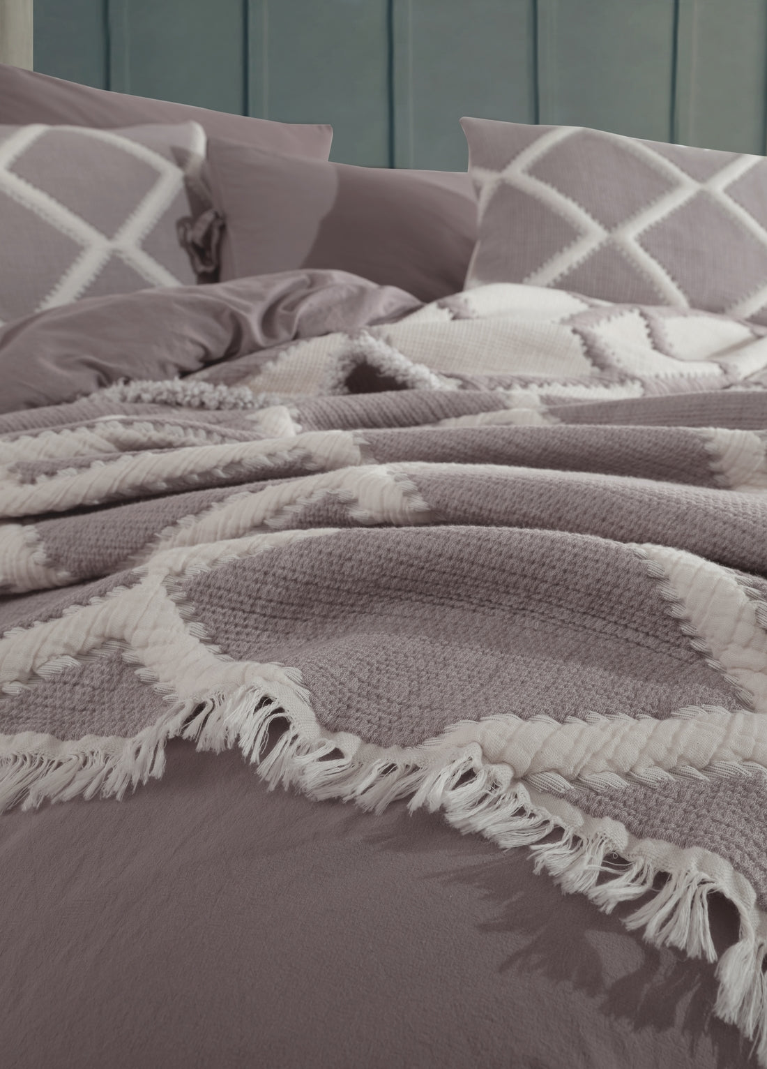 Комплект покрывала и пододеяльника Garcia Double пахлава - бежевый