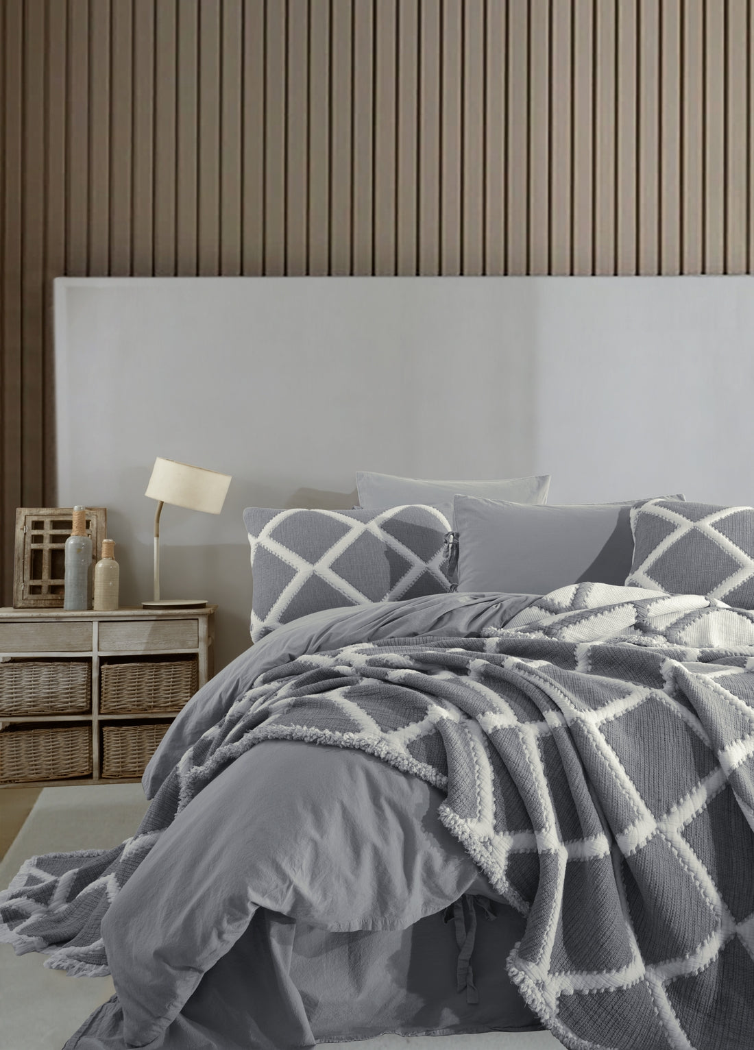 Комплект покрывала и пододеяльника Garcia Double Diamond — антрацит