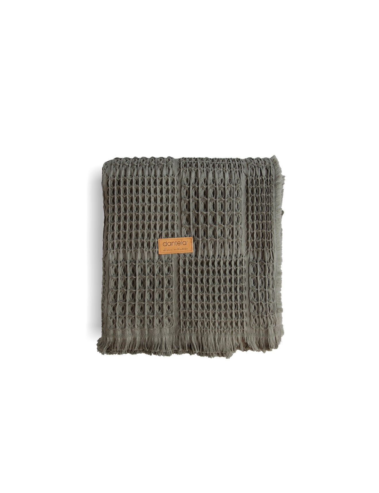 Denzy %100 Pamuk Waffle Yatak Örtüsü & Pike 240x260 Cm Haki