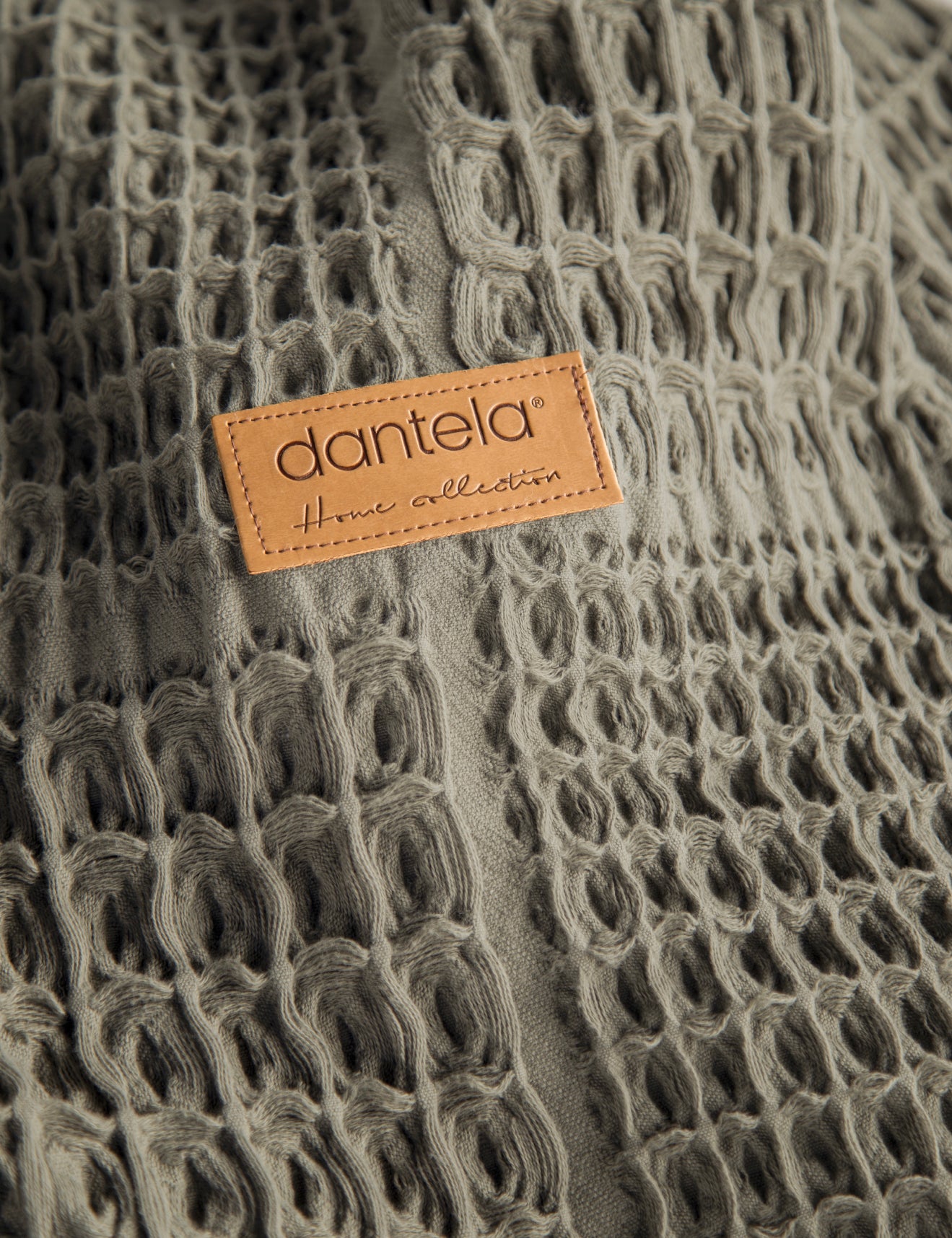Denzy %100 Pamuk Waffle Yatak Örtüsü & Pike 240x260 Cm Haki