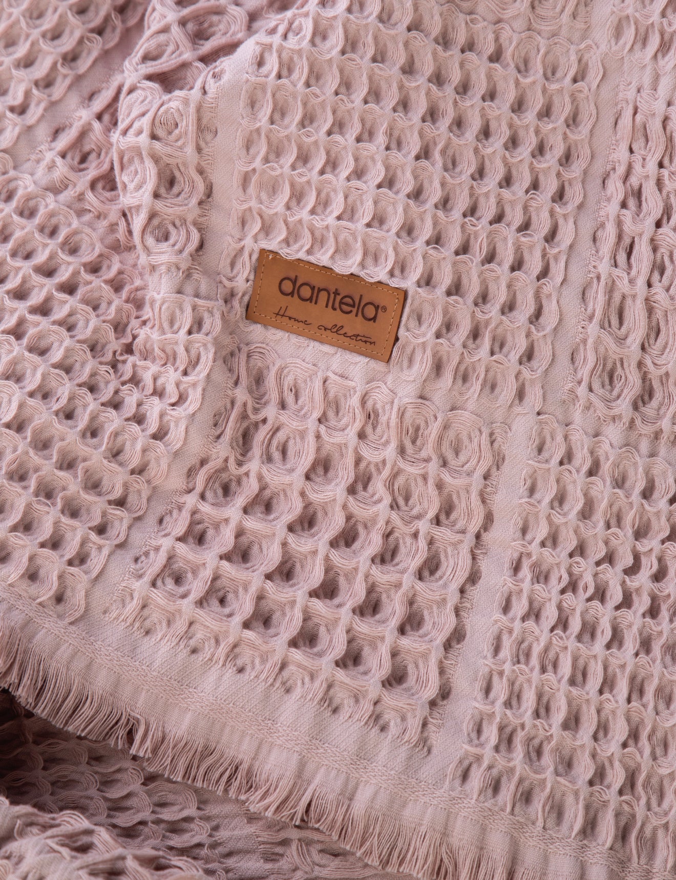 Denzy %100 Pamuk Waffle Yatak Örtüsü & Pike 240x260 Cm Pudra