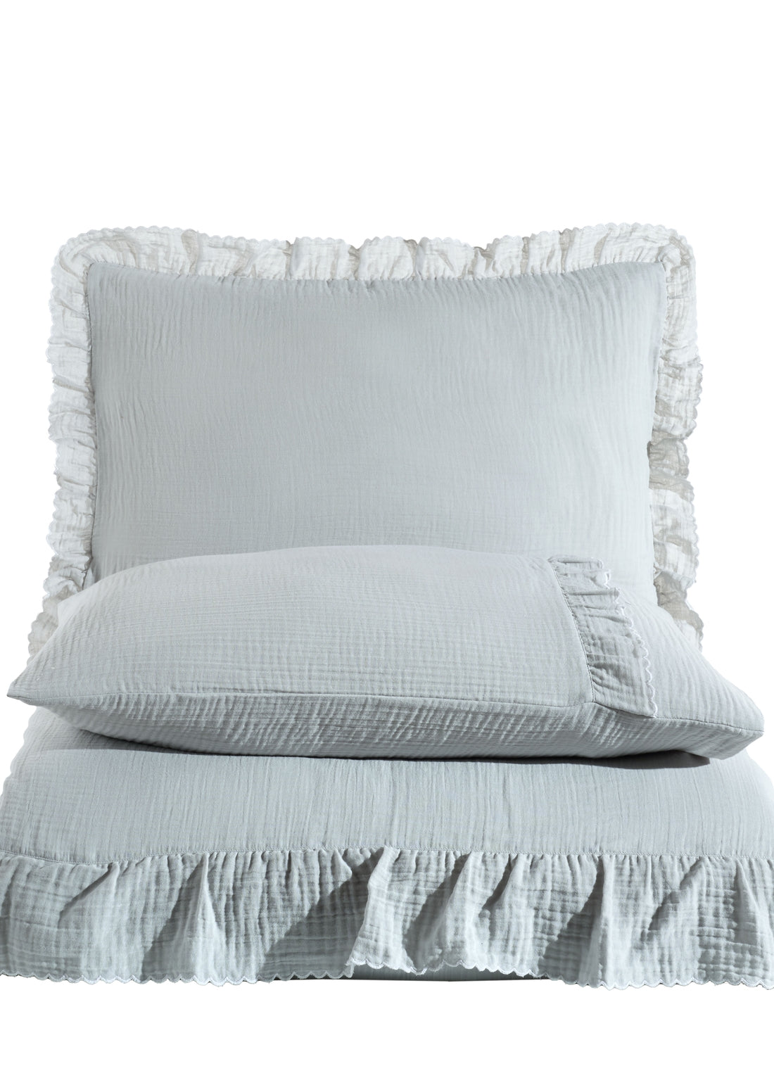 Allegra Fırfırlı Müslin Nevresim Takımı - Mint