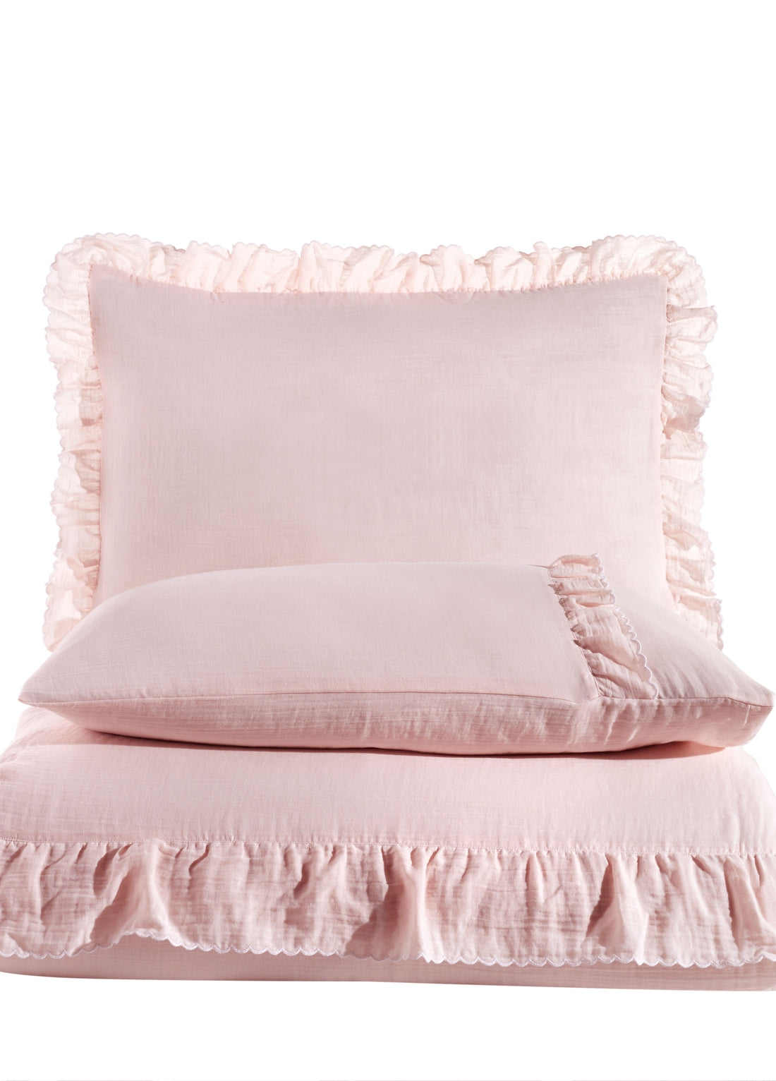 Allegra Fırfırlı Müslin Nevresim Takımı - Pudra