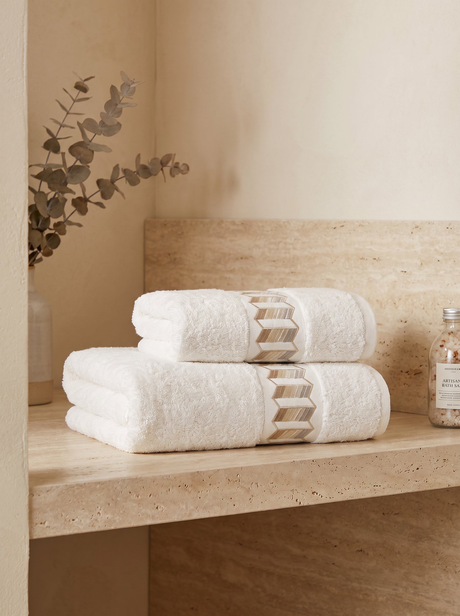 Galia 2'li Nakışlı Banyo Havlusu Seti