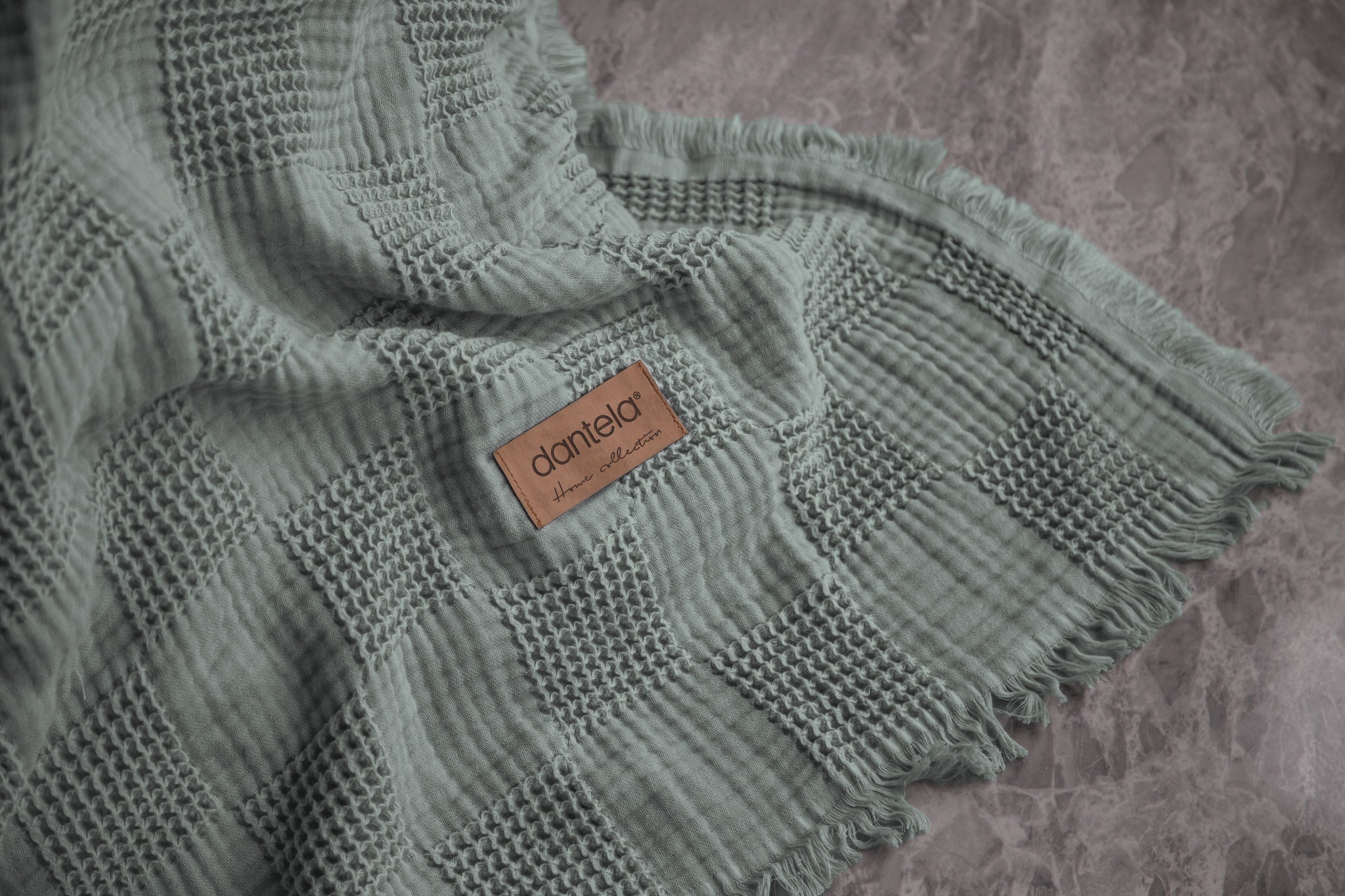 Garden Nakışlı EL-İŞİ Kırlent & Örtü Takımı - Mint