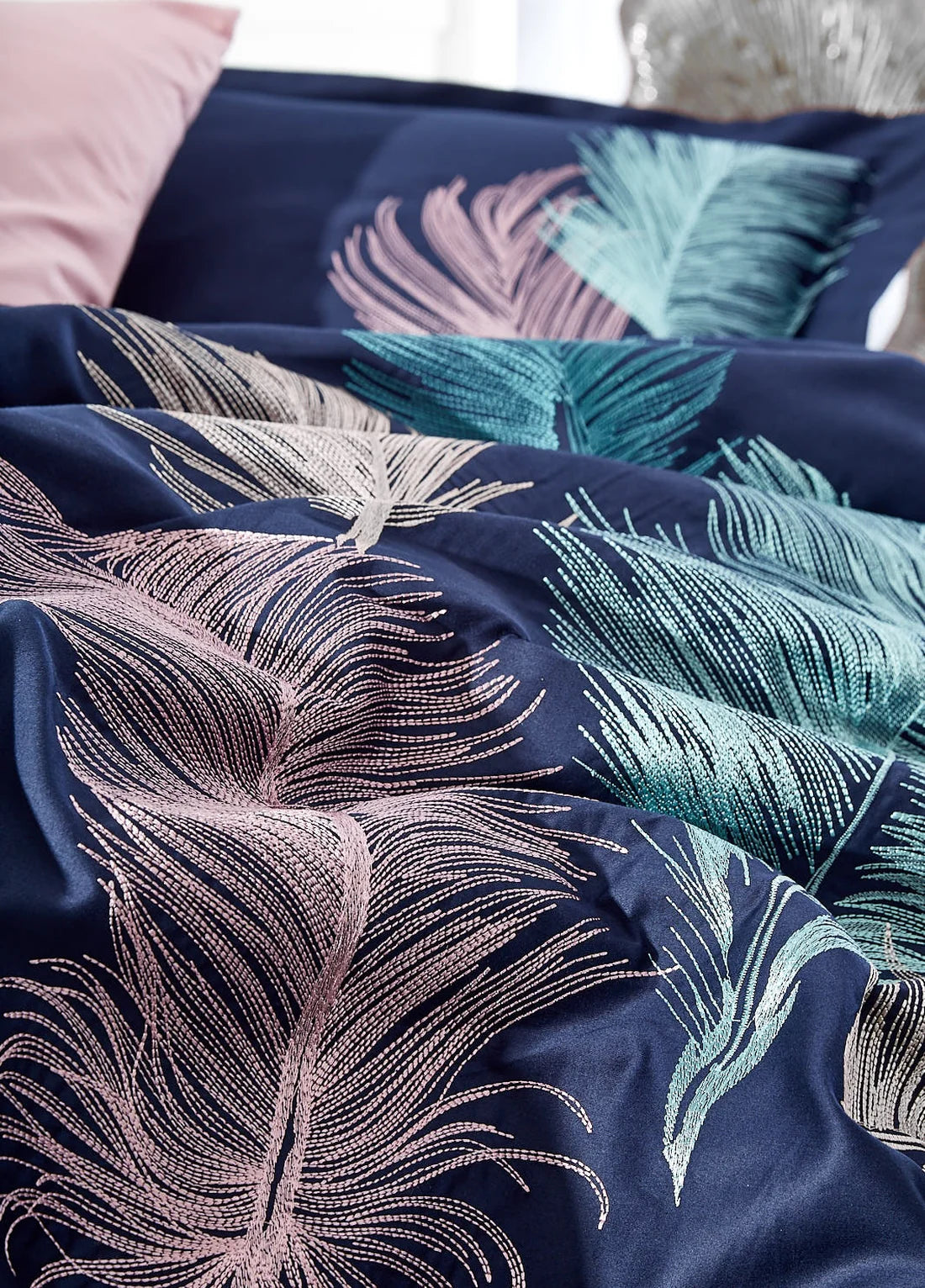 İz Pamuk Saten Nakışlı Nevresim Takımı - Kıng Sıze