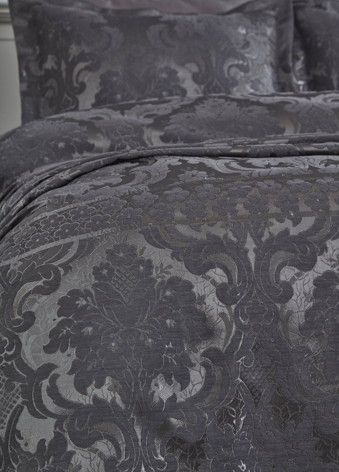 Armada Jakarlı Çift Kişilik Yatak Örtüsü - Antrasit