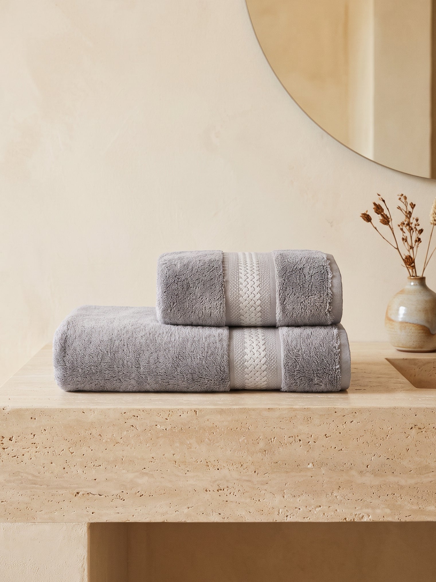 Katrina 2'li Nakışlı Banyo Havlu Seti