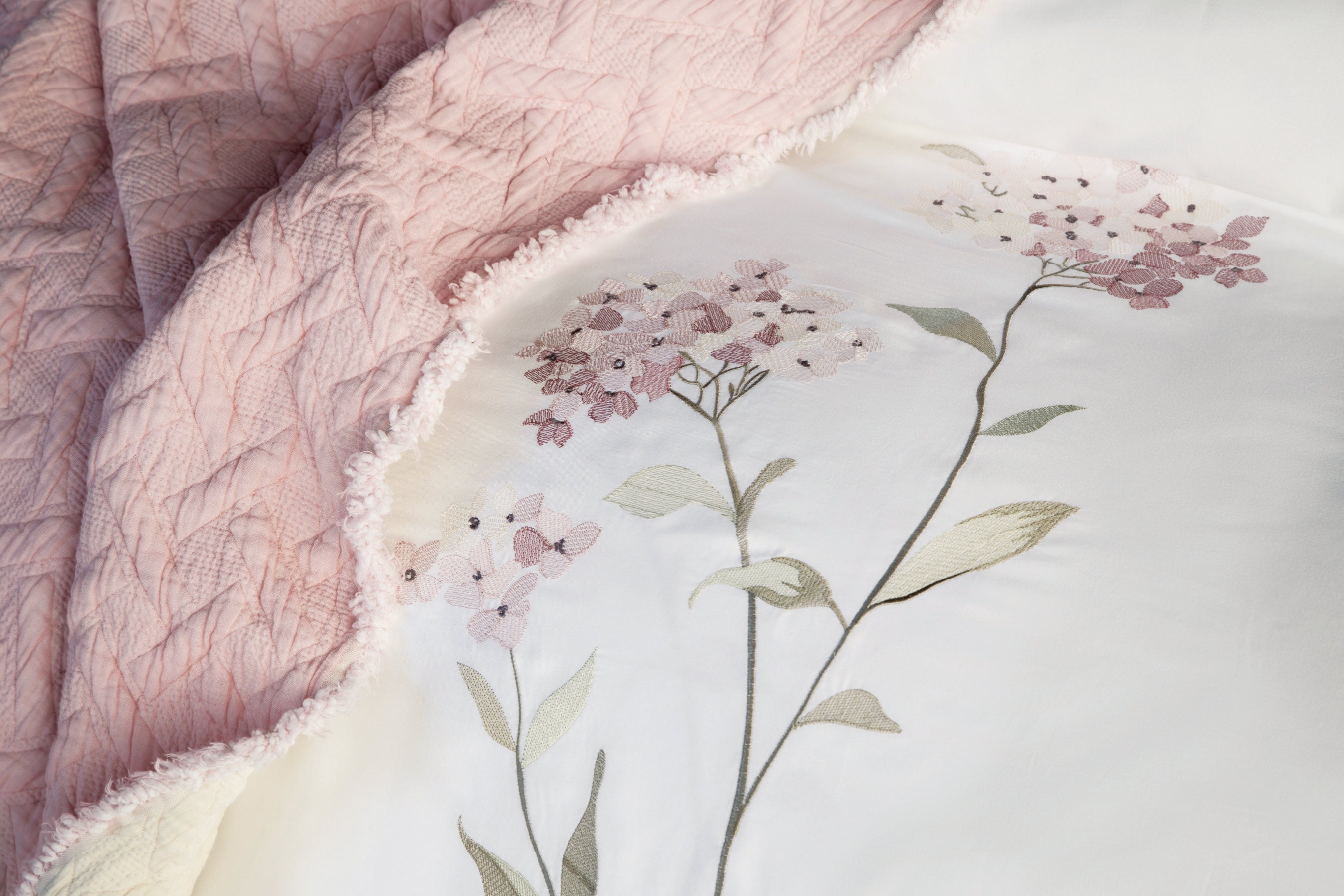 Lavinya Nakışlı Nevresim&Yatak Örtüsü Seti - Pudra