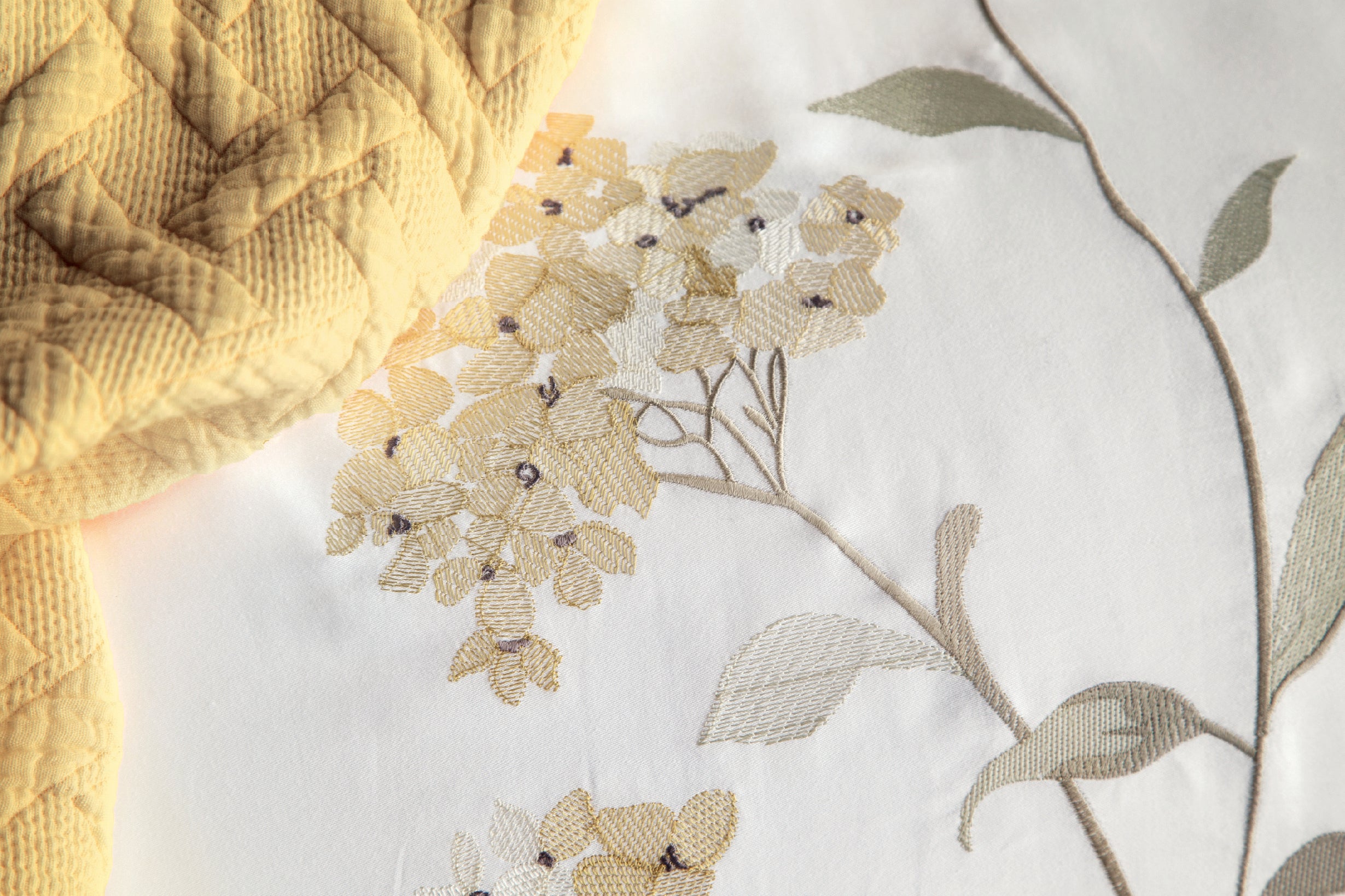 Lavinya Nakışlı Nevresim&Yatak Örtüsü Seti - Sarı