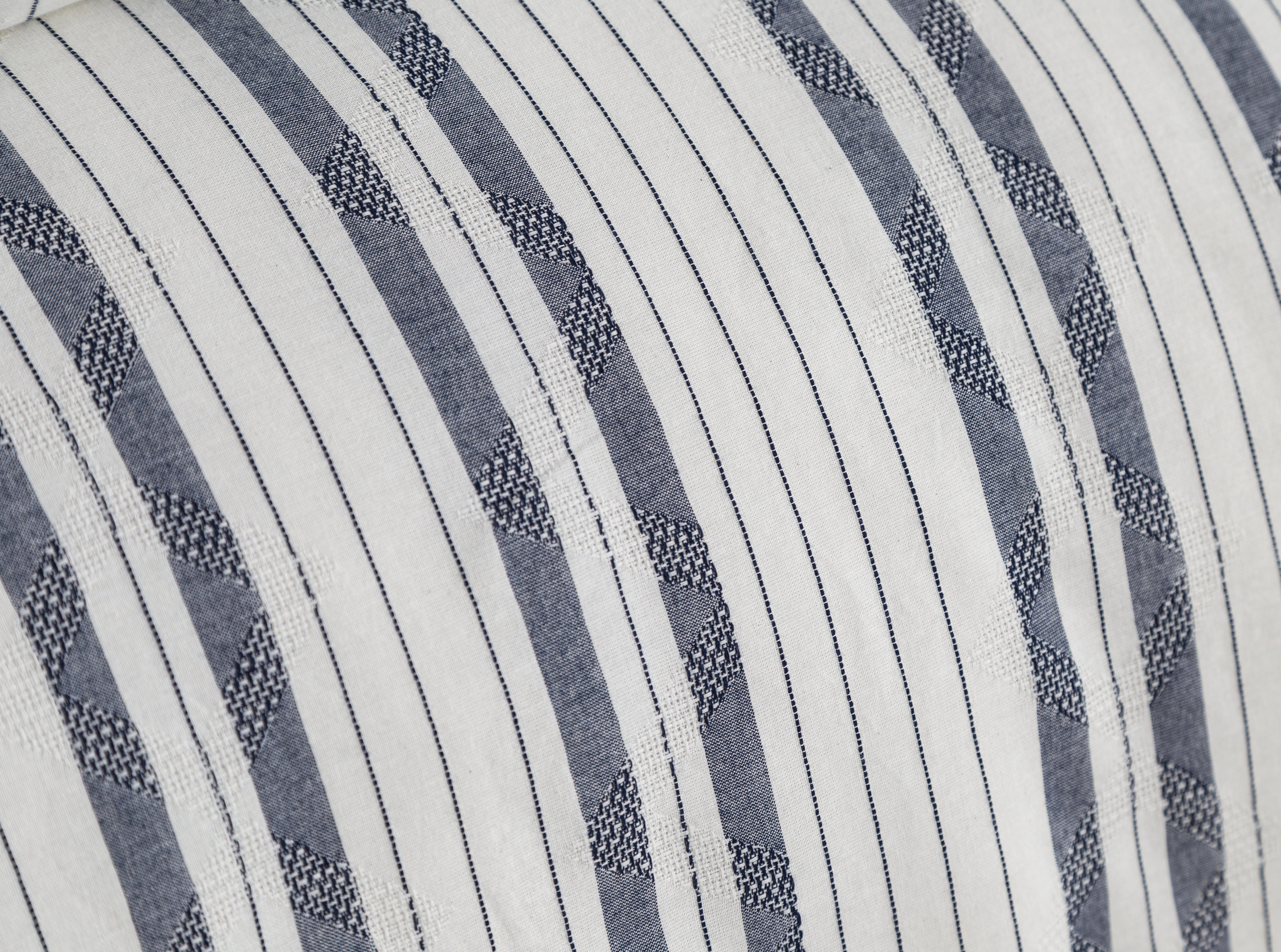 Linea Çizgili Nevresim Takımı & Pike Seti - Lacivert