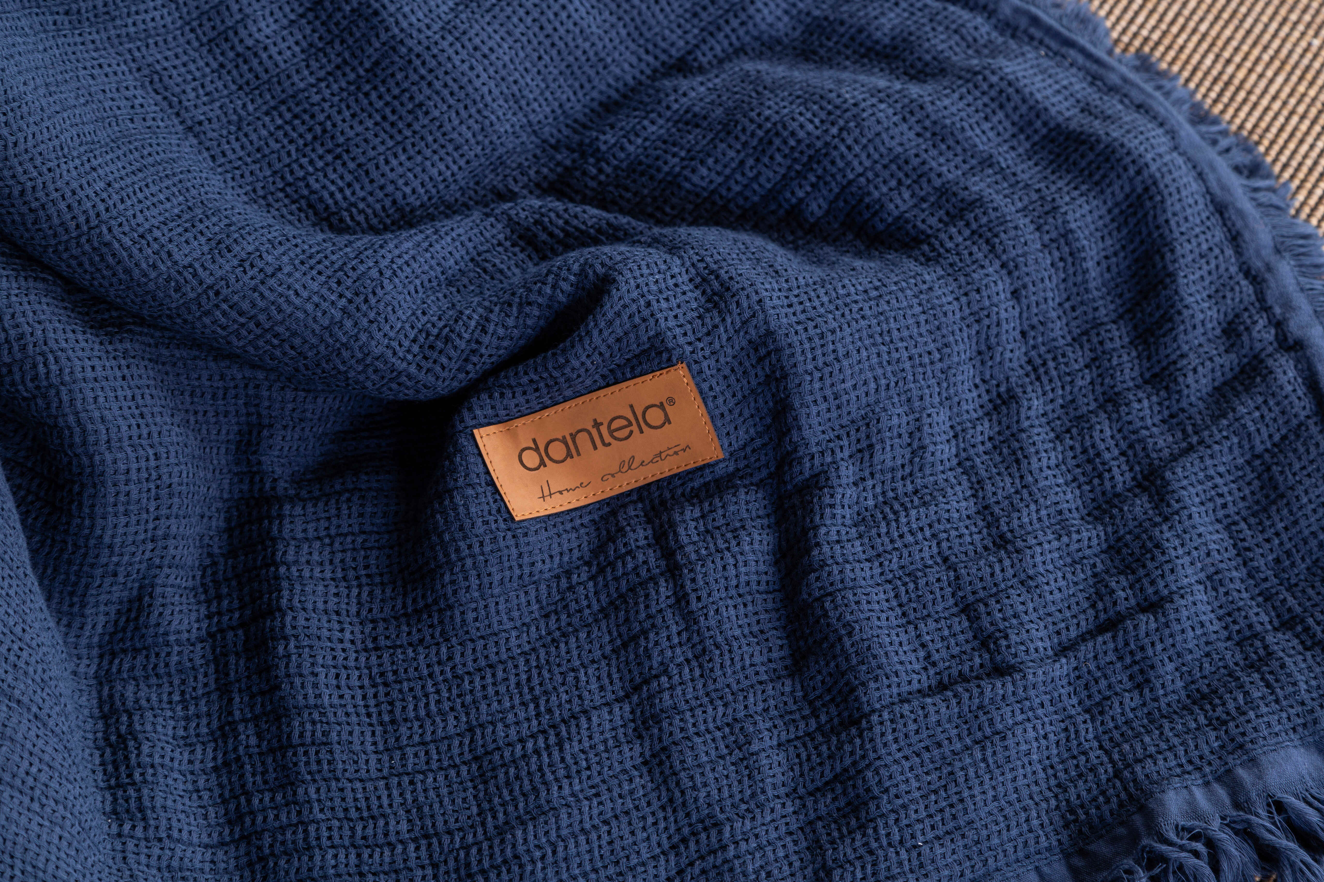 Linea Çizgili Nevresim Takımı & Pike Seti - Lacivert