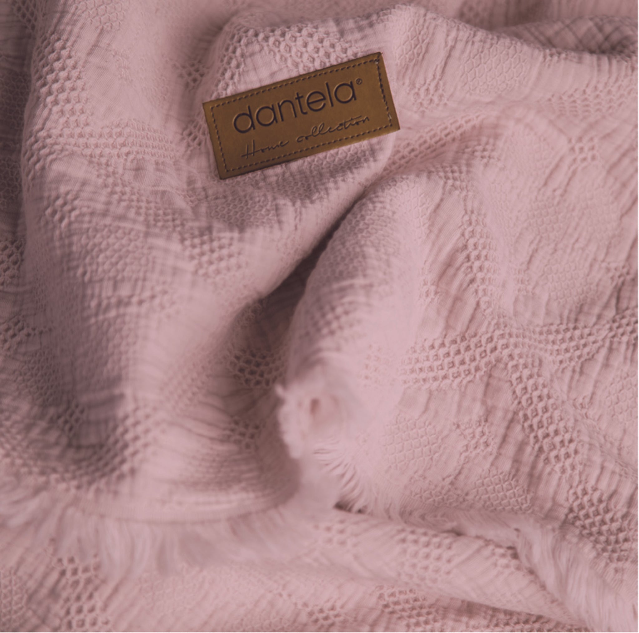 Lucca Fitilli Desen Yatak Örtüsü - Pudra