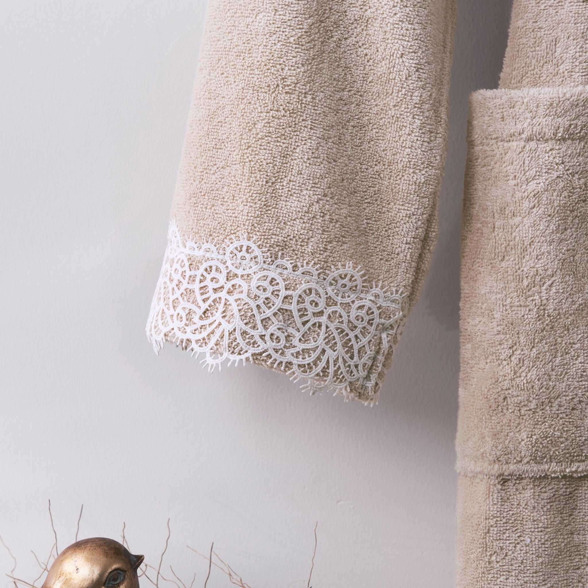 Marıa Tek Kadın Pamuk Bornoz - Bej