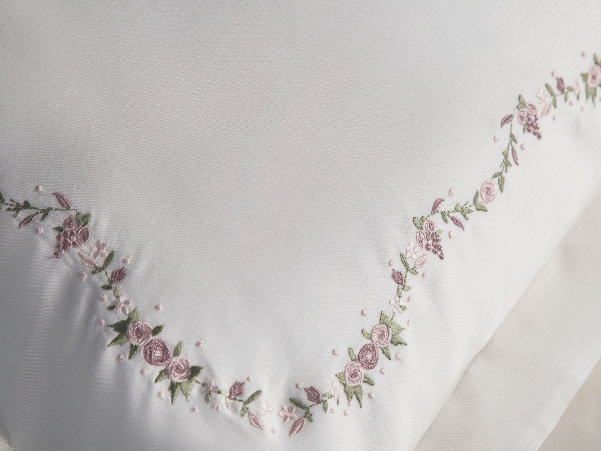 Minoa Nakışlı Pamuk Saten Nevresim Takımı - Krem