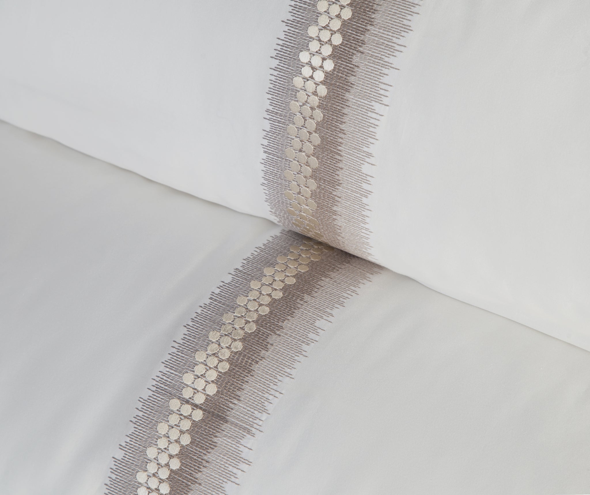 Montana Nakışlı Pamuk Saten Nevresim Takımı - Krem