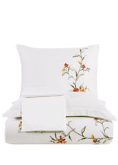 Felicita Nakışlı Pamuk Saten Nevresim Takımı - Beyaz