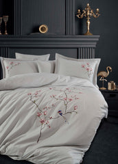 Hüma Комплект пододеяльников из хлопкового атласа с вышивкой - Мальдивы