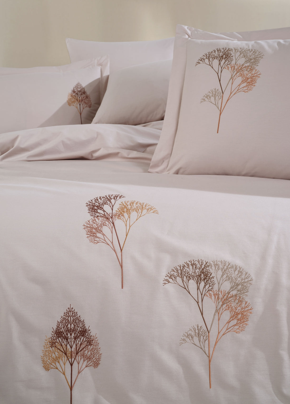 Jovia Nakışlı Poplin Saten Nevresim Takımı - Bej