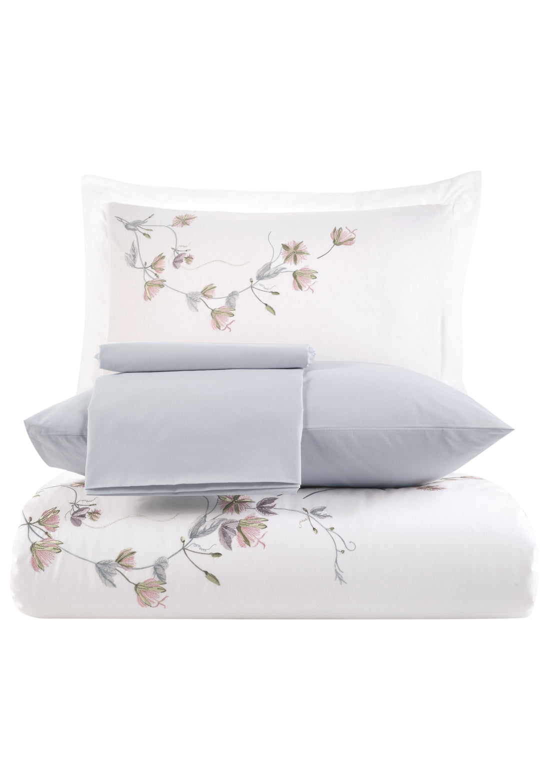 Комплект пододеяльников из атласного поплина с вышивкой Carmen - Белый