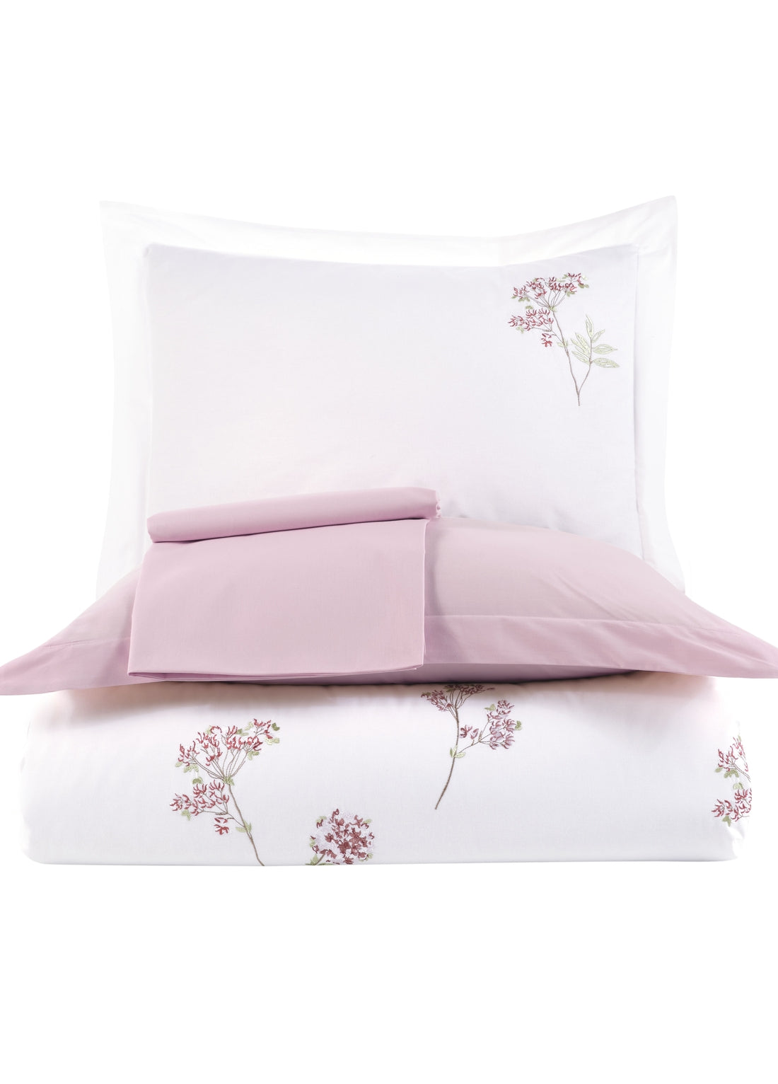 Комплект пододеяльников из атласного поплина с вышивкой Jesse - Белый