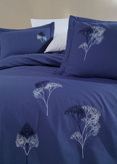 Jovia Nakışlı Poplin Saten Nevresim Takımı - Lacivert