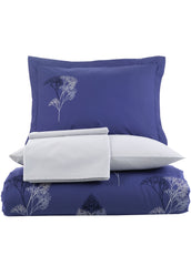 Jovia Nakışlı Poplin Saten Nevresim Takımı - Lacivert