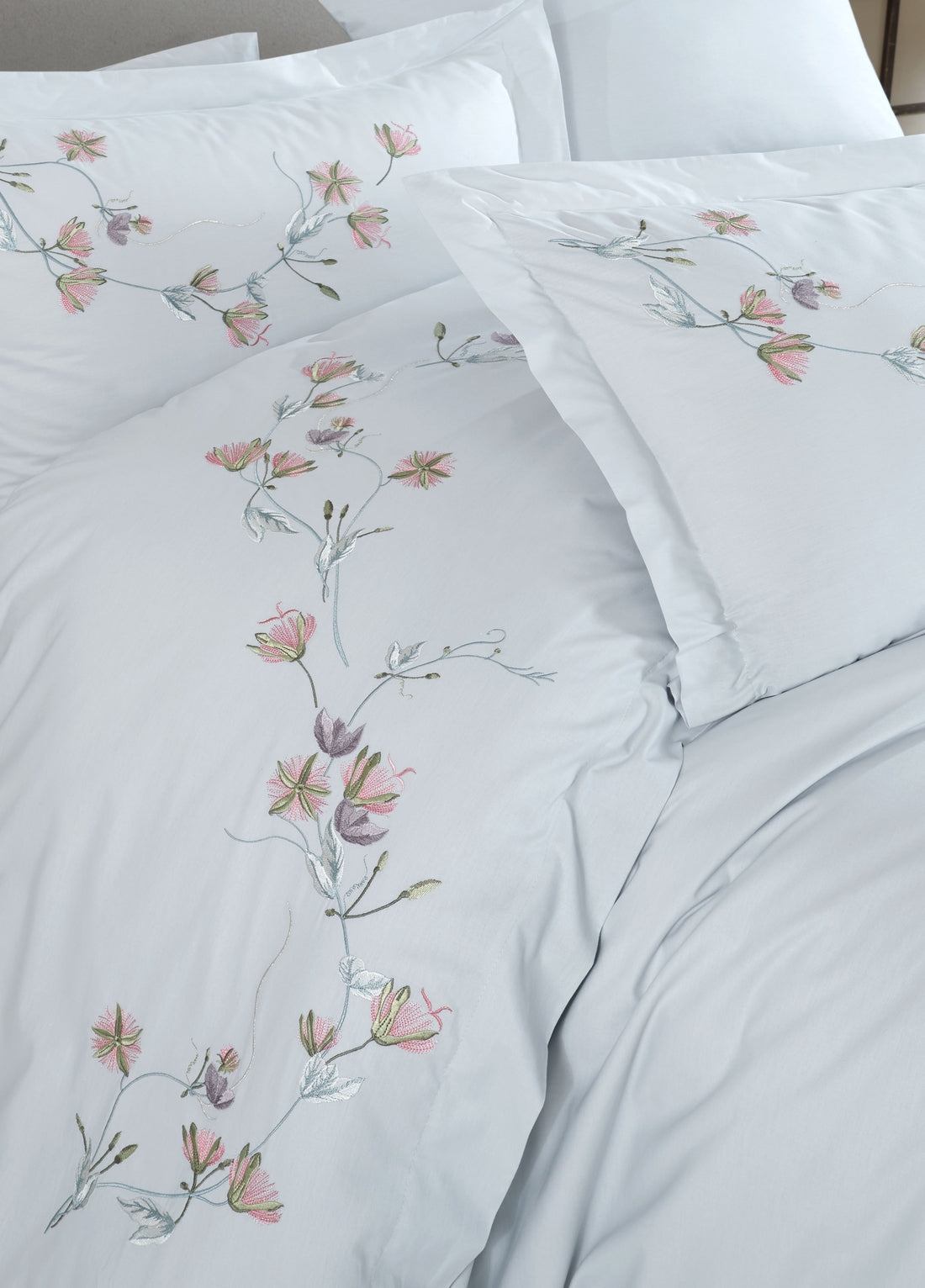 Комплект пододеяльников из атласного поплина с вышивкой Carmen - Мальдивский