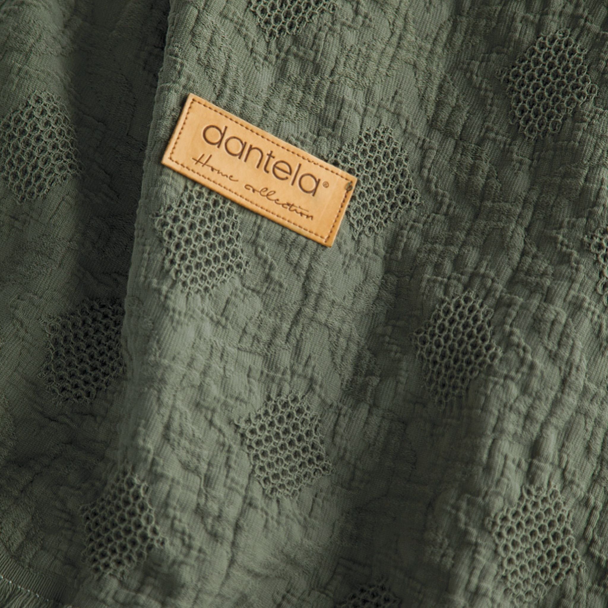 Notte Fitilli Desen Yatak Örtüsü - Haki