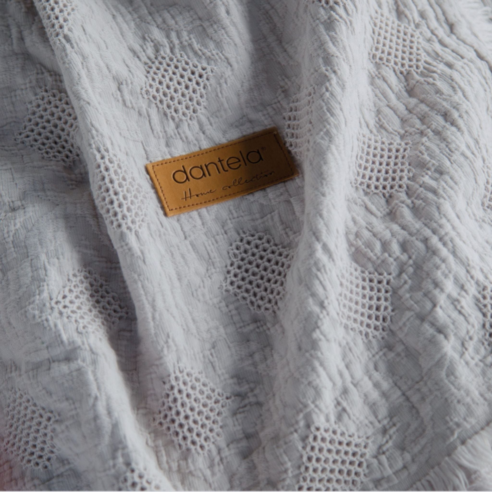 Notte Fitilli Yatak Örtüsü - Açık Gri