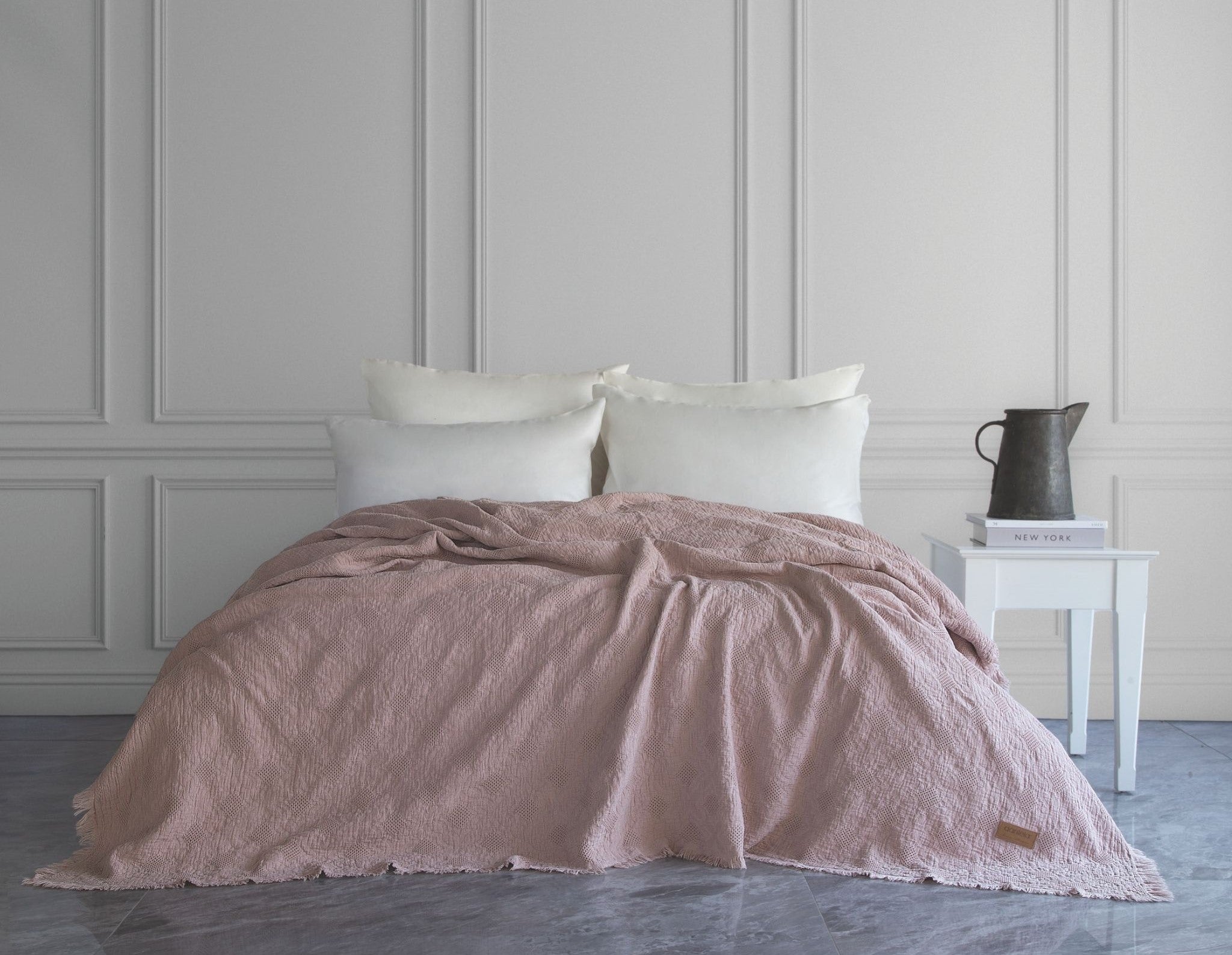 Notte Fitilli Yatak Örtüsü - Pudra