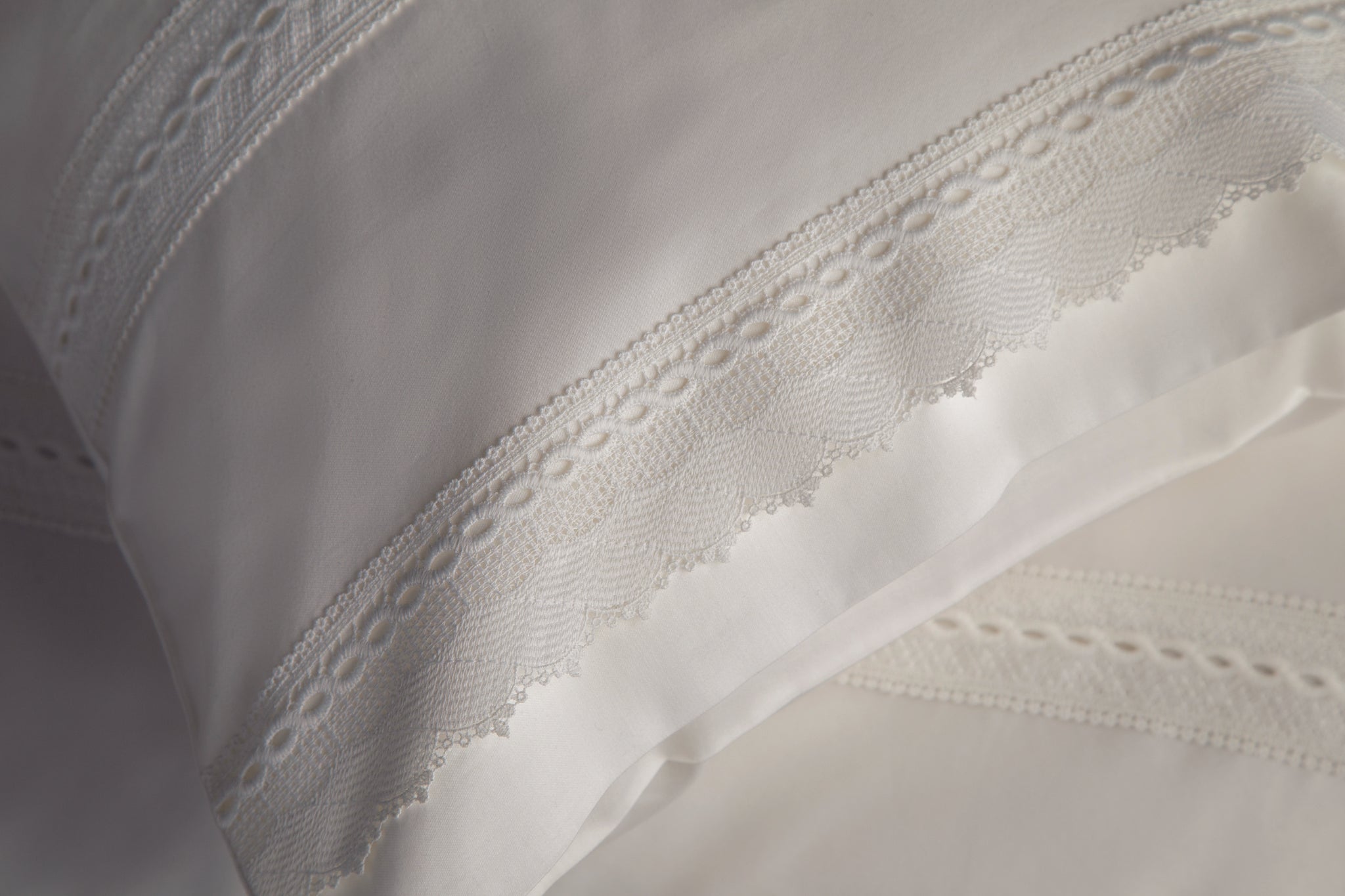 Palazzo Pamuk Saten Güpürlü Nevresim Takımı - Beyaz