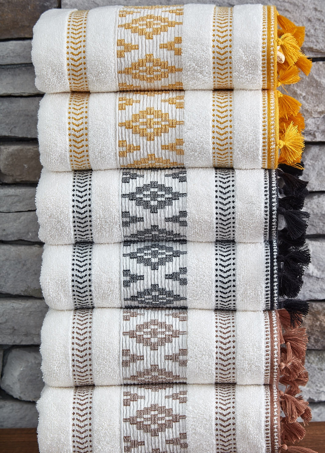 КОД-9031 НАБОР БАННЫХ ПОЛОТЕНЦИЙ ХЛОПОК 70Х140 (6 ШТ.) - СМЕШАННЫЙ