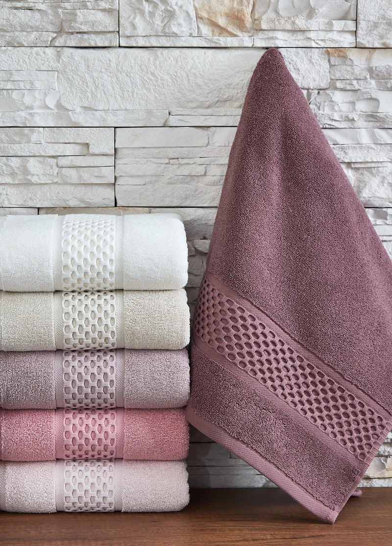 KOD-9051 PAMUK 70X140 BANYO HAVLU SETİ (6'LI) - KARIŞIK