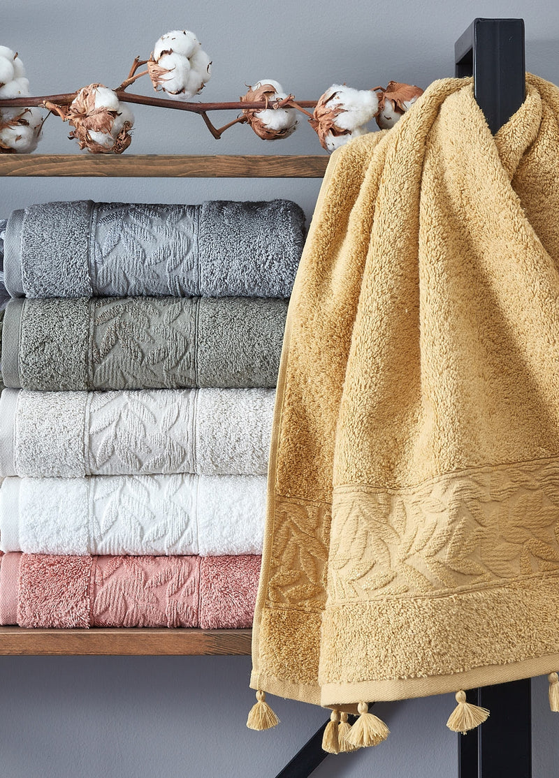 KOD-9071 70X140 PAMUK BANYO EL HAVLU SETİ (6'LI) - KARIŞIK