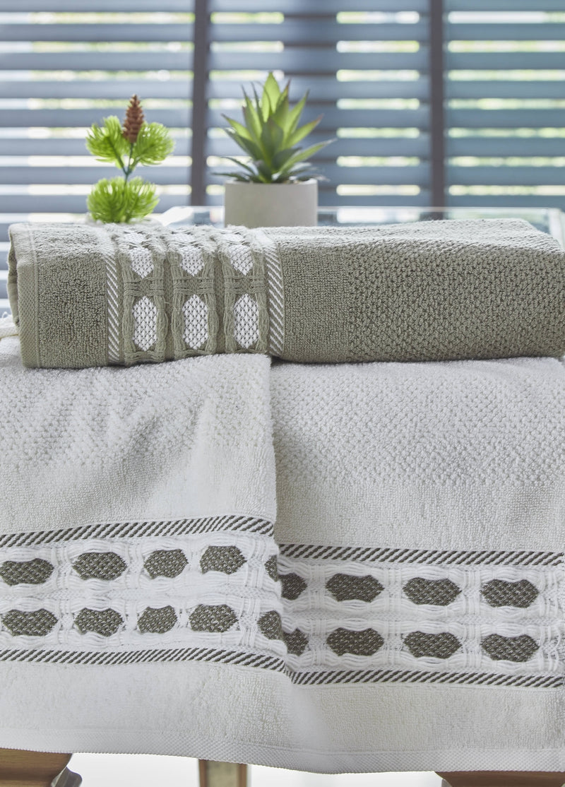 KOD-9842 50X90/70X140 PAMUK JAKARLI BANYO HAVLU SETİ (2'Lİ) - KARIŞIK
